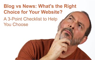 Website owner deciding whether to have a blog or an online news feed