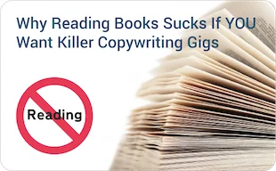 Warning to all copywriters Warning sign telling copywriters not to read books