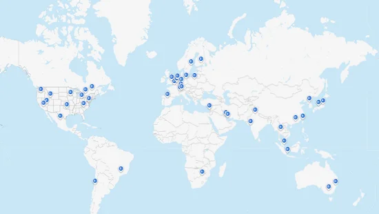 Click to Learn More about Google's Network of Cloud Locations Map of Google's Network of Cloud Regions across the World