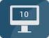 Computer icon with a number 10 showing on the monitor