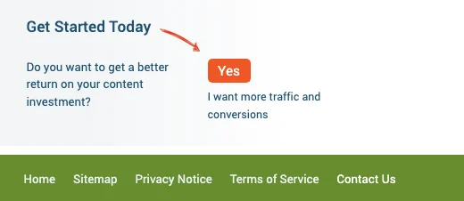 eCommerce-style Get Started button on the home page of the Write Online website