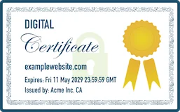 Physical representation of a digital certificate