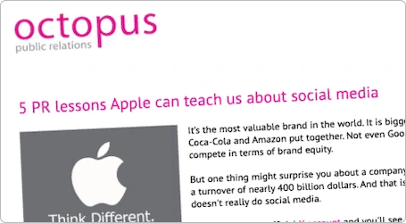 Octopus PR blog post screenshot